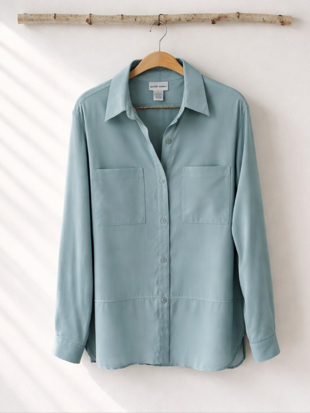Alfred Dunner Dusty Teal Moleskin Button-Up Shirt
